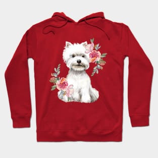 Cute West Highland White Terrier Westie Puppy Dog Watercolor Art Hoodie